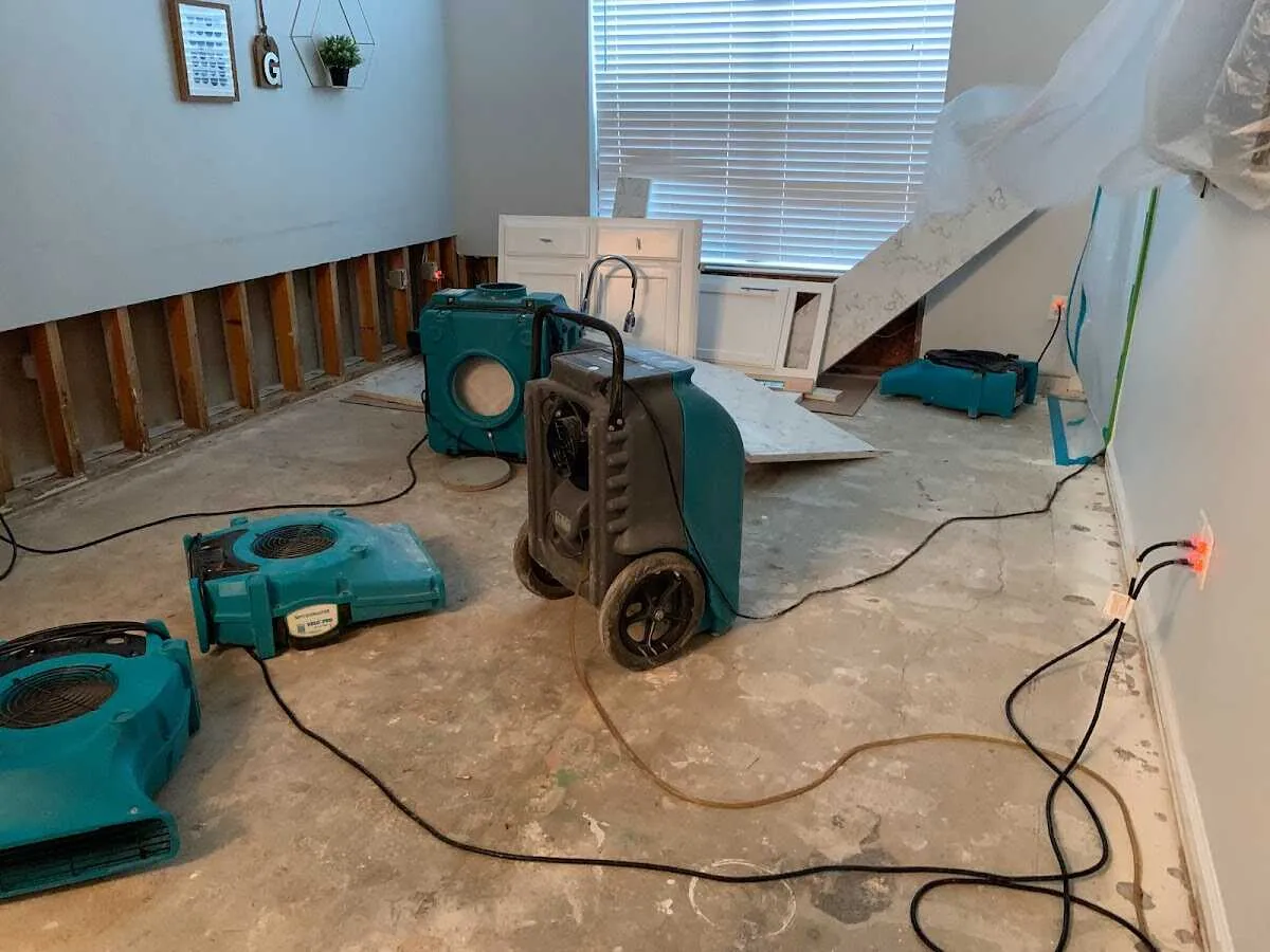 Dehumidifier in flood-cut room for Water Extraction & Removal in Carnegie
